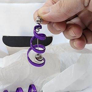 Avon-Purple Spiral Confetti Earrings
